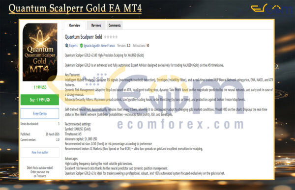 Quantum Scalperr Gold EA MT4 Review