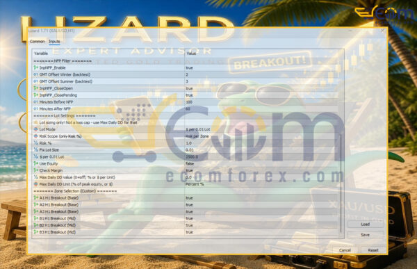 Lizard EA MT5 Inputs