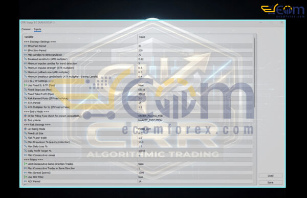 CRR Scalp EA MT5 Input