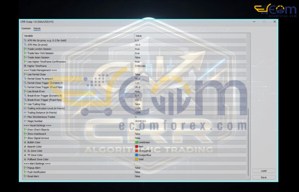 CRR Scalp EA MT5 Inputs