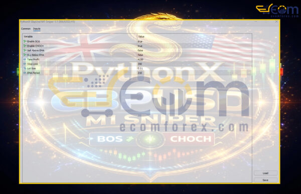PythonX GbpUsd M1 Sniper EA MT5 Input