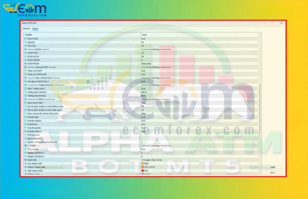 Alpha ATM Bot MT5 Inputs 2