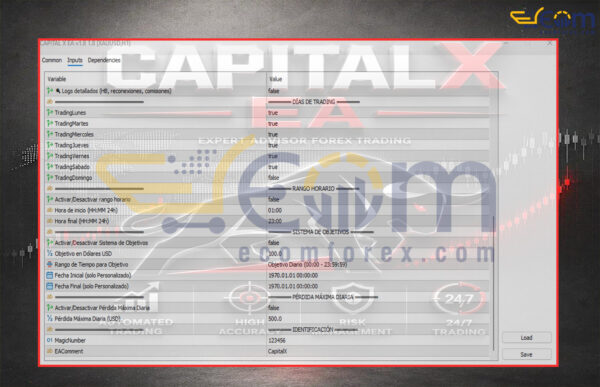 CAPITAL X EA MT5 Inputs