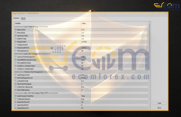 Expert Aegis Quant Pro MT5 Input