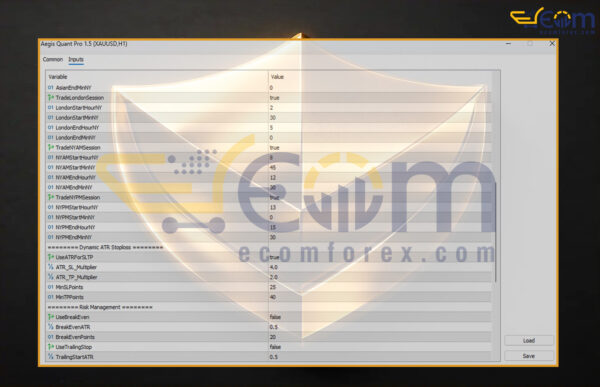 Expert Aegis Quant Pro MT5 Inputs