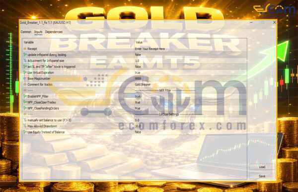 Gold Breaker EA MT5 Input