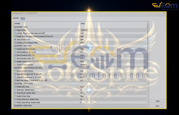 GoldSpire MT5 Input
