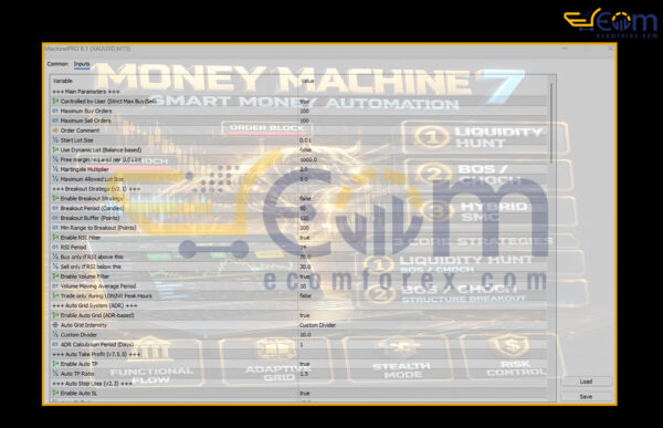 MachinePRO EA MT5 Input