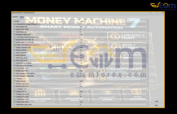 MachinePRO EA MT5 Inputs