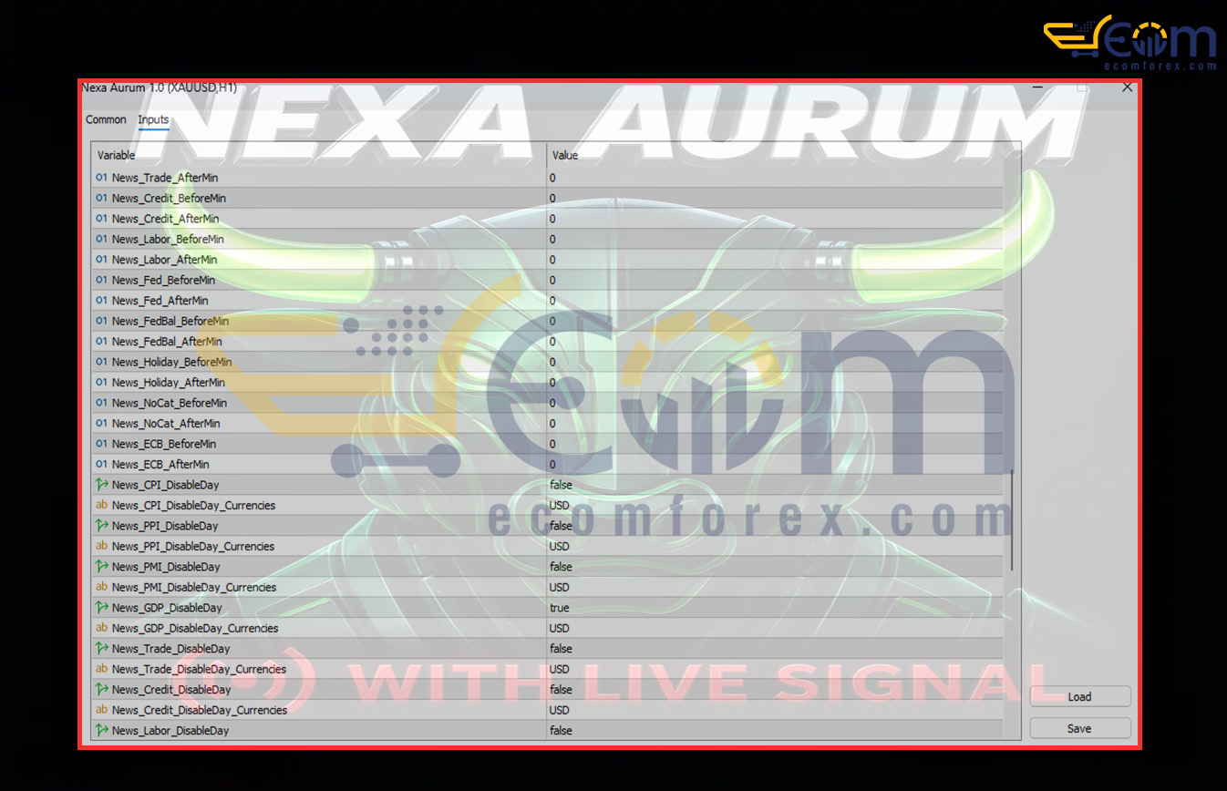 Nexa Aurum EA Input
