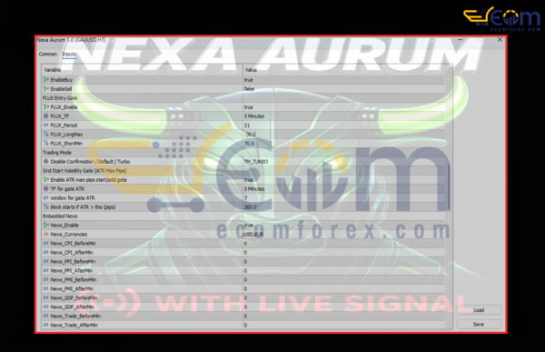 Nexa Aurum EA Inputs