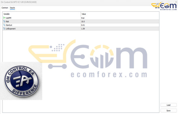 On Control EA MT5 Input