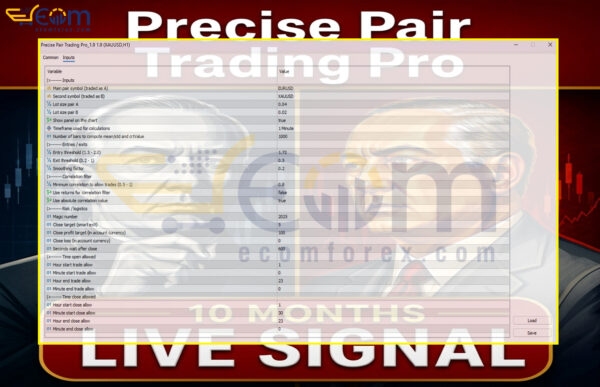 Precise Pair Trading Pro EA MT5 Inputs