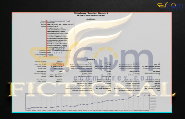 PythonX Fictional EA MT5 Backtest Result