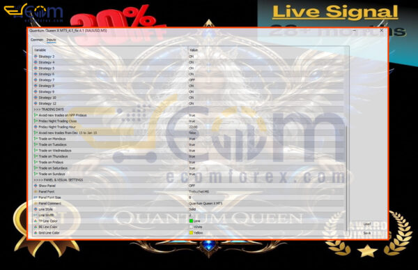 Quantum Queen X MT5 Inputs 2