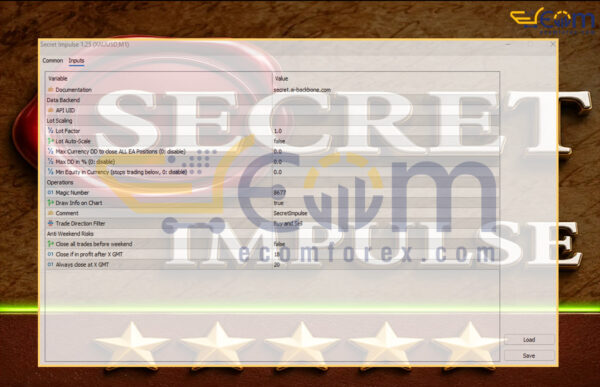 Secret Impulse EA MT5 Input