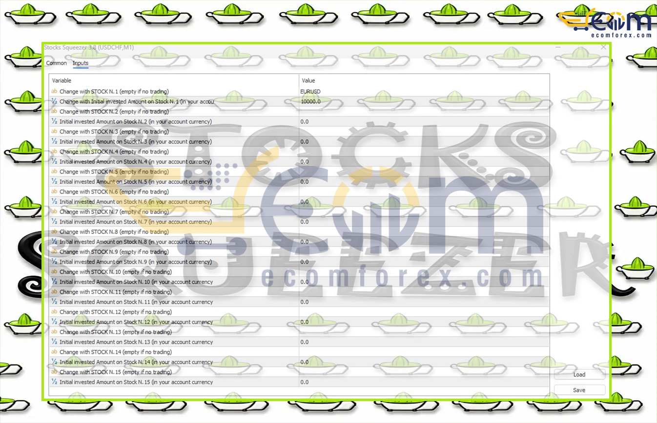 Stocks Squeezer EA MT5 Input
