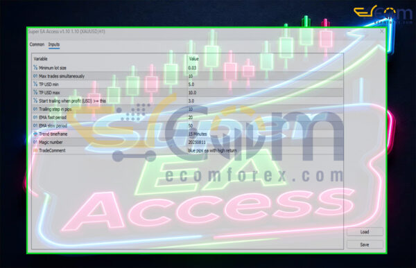 Super EA Access MT5 Input