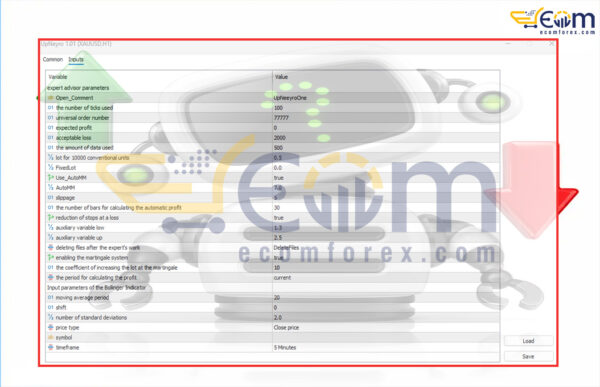 UpNeyro EA MT5 Input