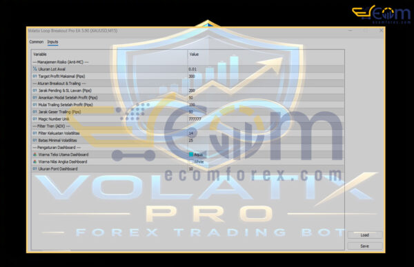 Volatix Loop Breakout Pro EA MT5 Input