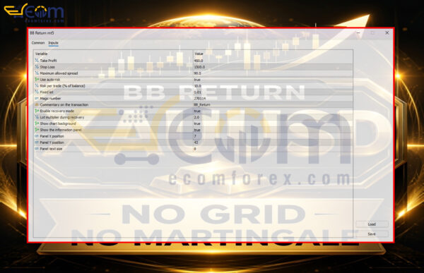 BB Return MT5 Inputs