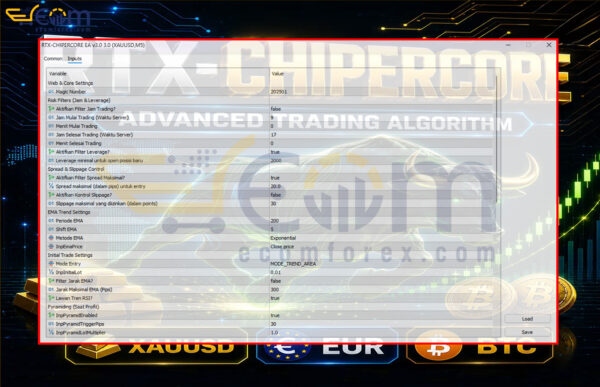 RTX CHIPERCORE EA MT5 Inputs 1