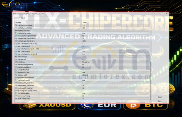 RTX CHIPERCORE EA MT5 Inputs 2