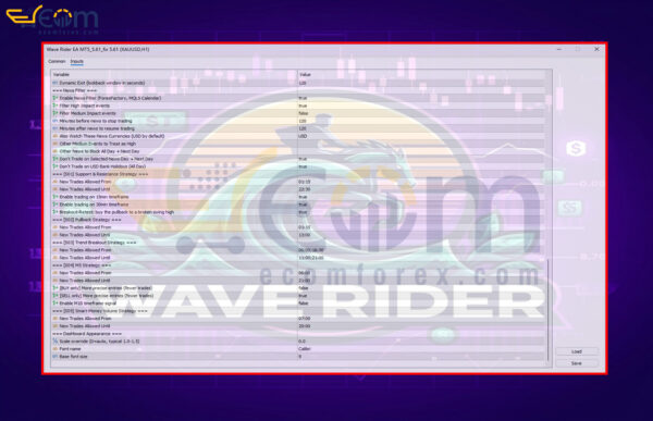 Wave Rider EA MT5 Inputs 3