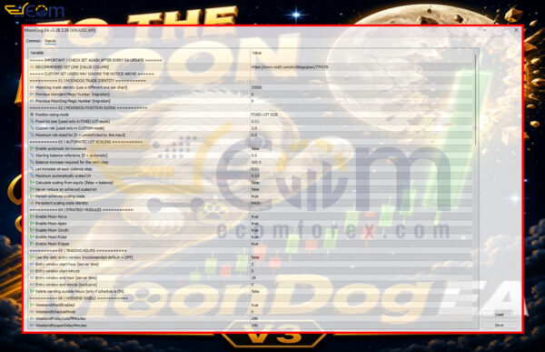 MoonDog EA MT5 Inputs 1