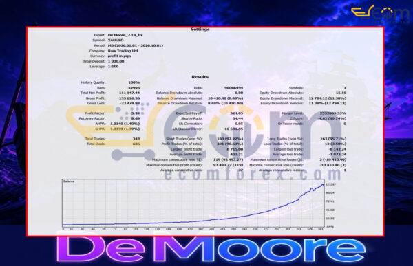 De Moore EA MT5 Backtest