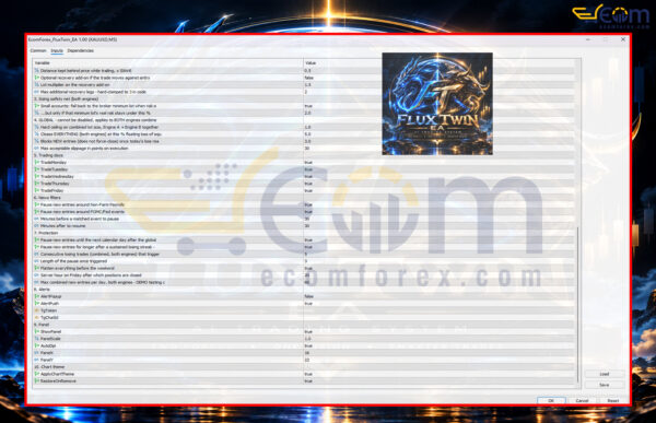 Flux Twin EA MT5 Inputs 2