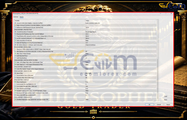 Philosopher EA MT5 Inputs 2
