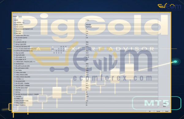 PigGold EA MT5 Input